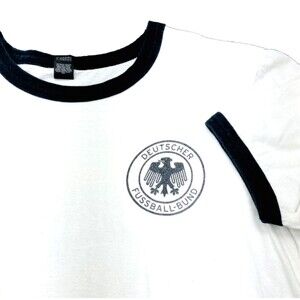 Deutscher Germany Soccer T-Shirt Fussball Anvil Ringer S Men M Women White Black